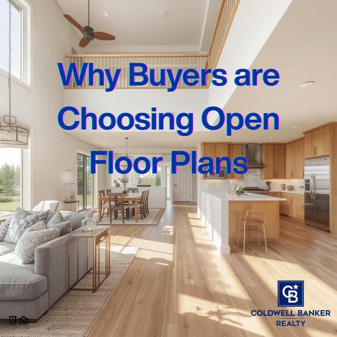 Bright open floor plan home with kitchen, dining, and living areas flowing together, hardwood floors, natural light, and modern finishes popular with today’s home buyers